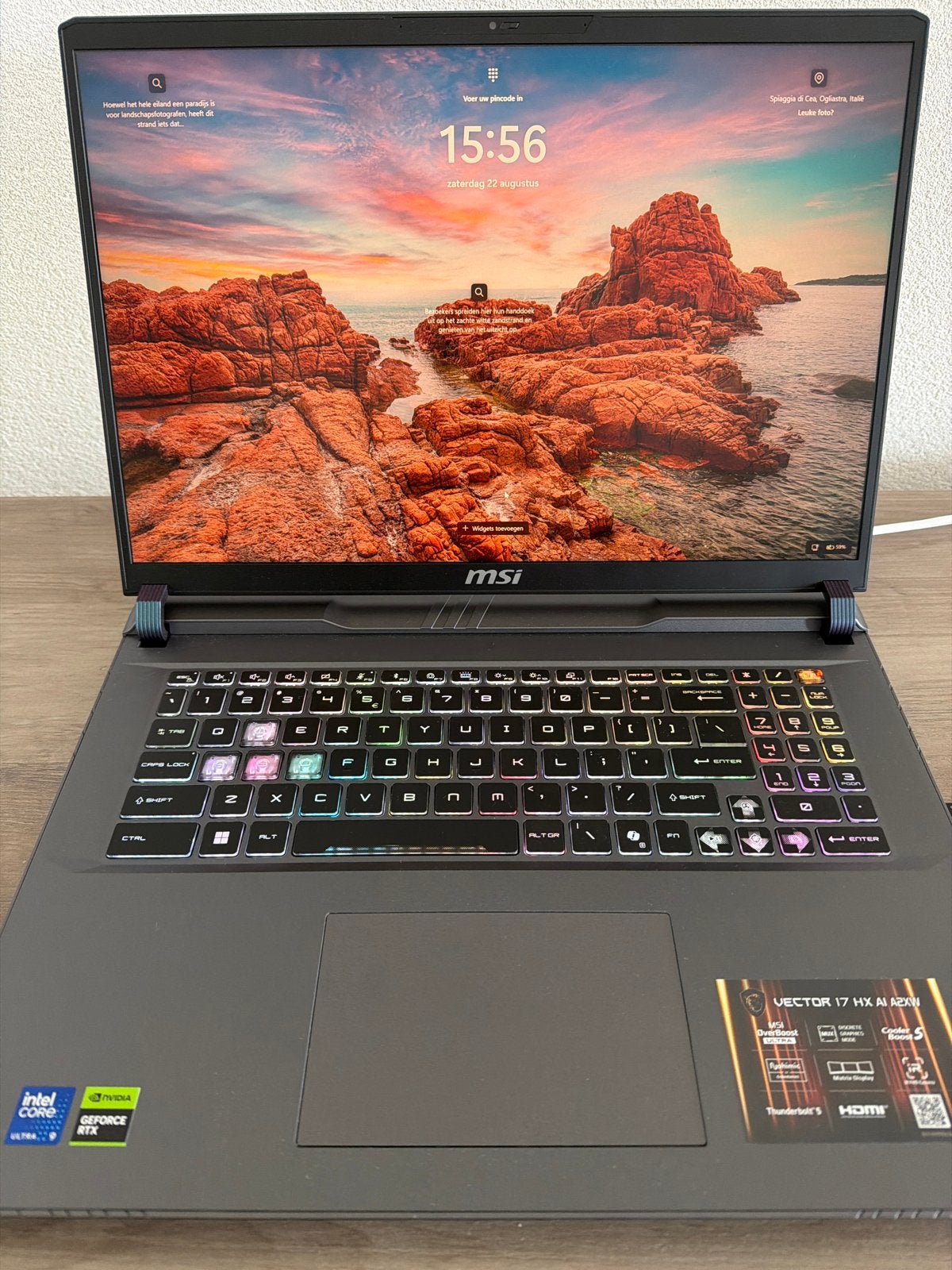 Vector 17 MSI Gaming Laptop i9 RTX 5080 2TB SSD 32GB RAM, Ophalen, Met videokaart, 32 GB, Zo goed als nieuw