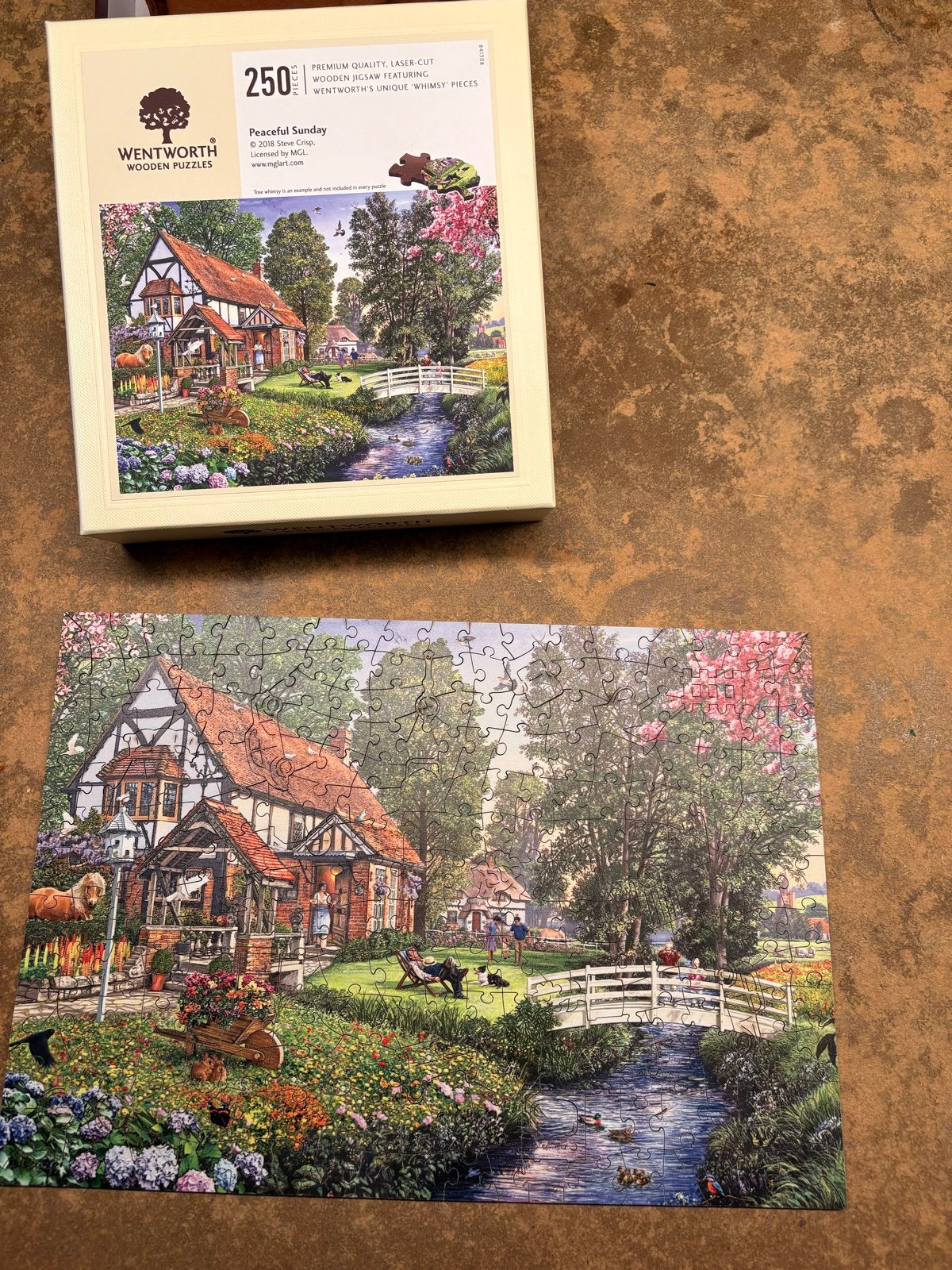 Wentworth Houten Puzzel "Peaceful Sunday" 250 Stukjes, Ophalen of Verzenden, Minder dan 500 stukjes, Zo goed als nieuw, Legpuzzel