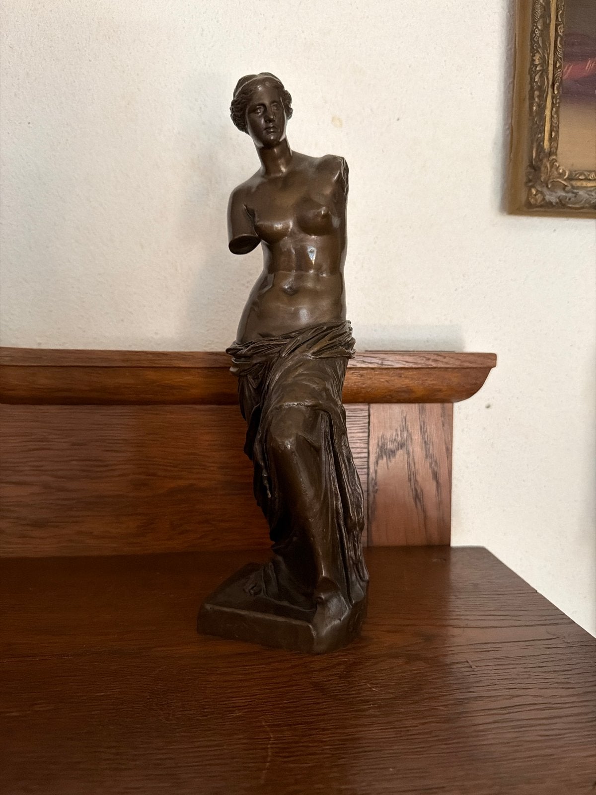 Bronzen beeld Venus van Milo, F. Barbedienne Fondeur, Ophalen, Brons, Beeld, Bruin