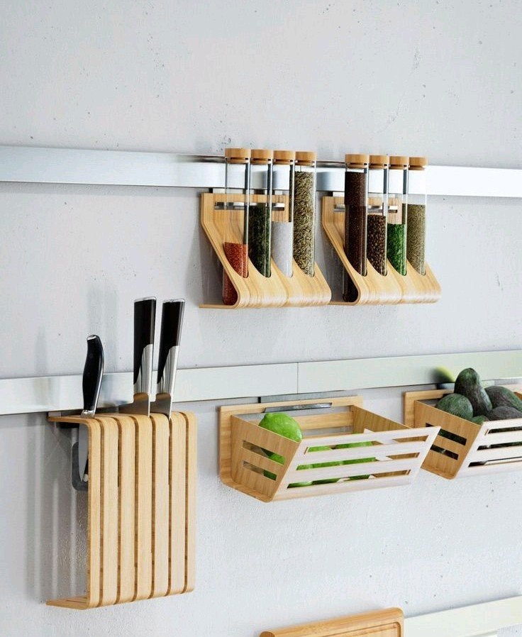 IKEA Wandset Keuken Organizer - Bamboe, Ophalen, Hout, IKEA, Bruin