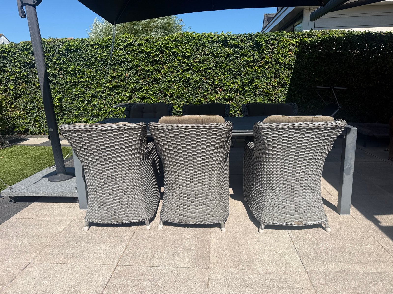 6 Intenso Milano tuinstoelen van Kees Smit met gratis tafel, Ophalen, Eettafel, 6 zitplaatsen, Zo goed als nieuw