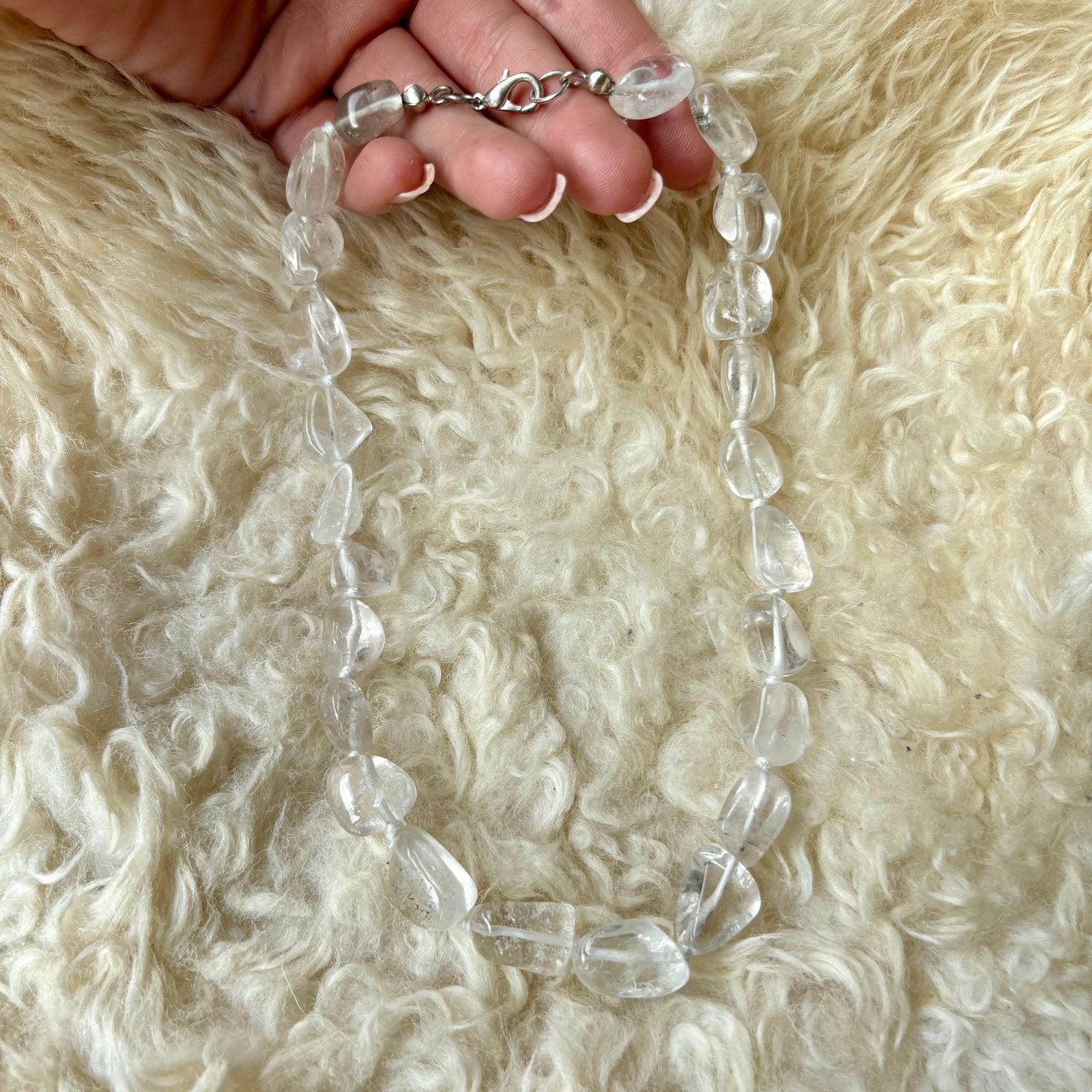 Bergkristal ketting - Natuurlijke schoonheid, Sieraden, Tassen en Uiterlijk, Kettingen, Verzenden, Wit, Nieuw, Steen of Mineraal