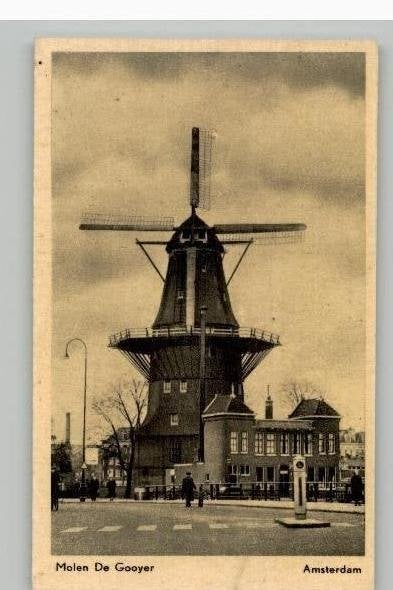 Amsterdam Molen de Gooyer, Ophalen of Verzenden, 1940 tot 1960, Ongelopen, Noord-Holland