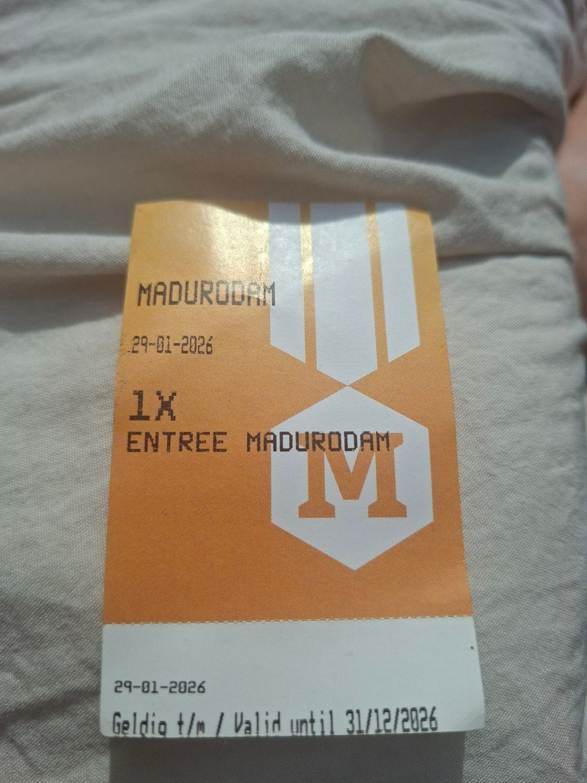 Madurodam Entree, Ophalen of Verzenden