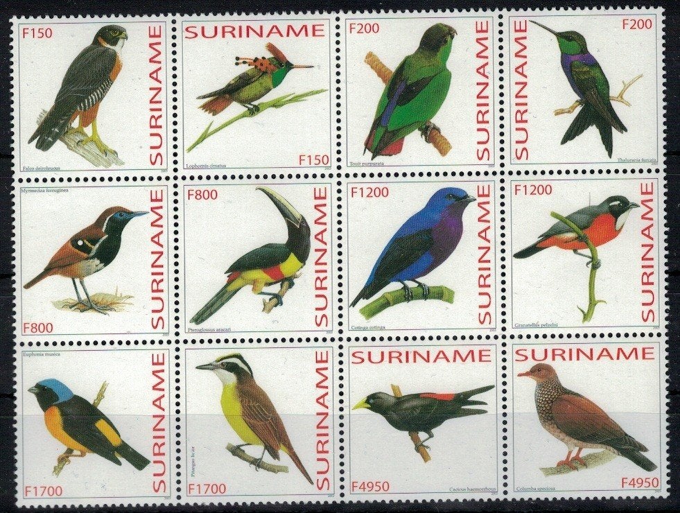 B944 Suriname 1181/92 postfris Vogels, Verzenden, Postfris