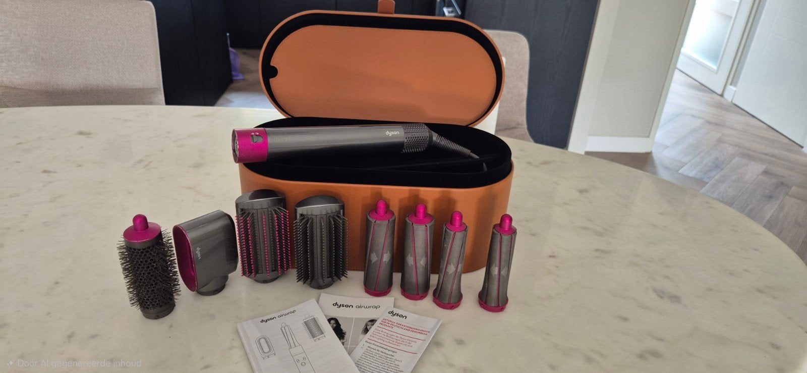 Dyson Airwrap Complete Föhn en Krultang Nikkel / Fuchsia (R, Ophalen of Verzenden, Zo goed als nieuw, Haarverzorging