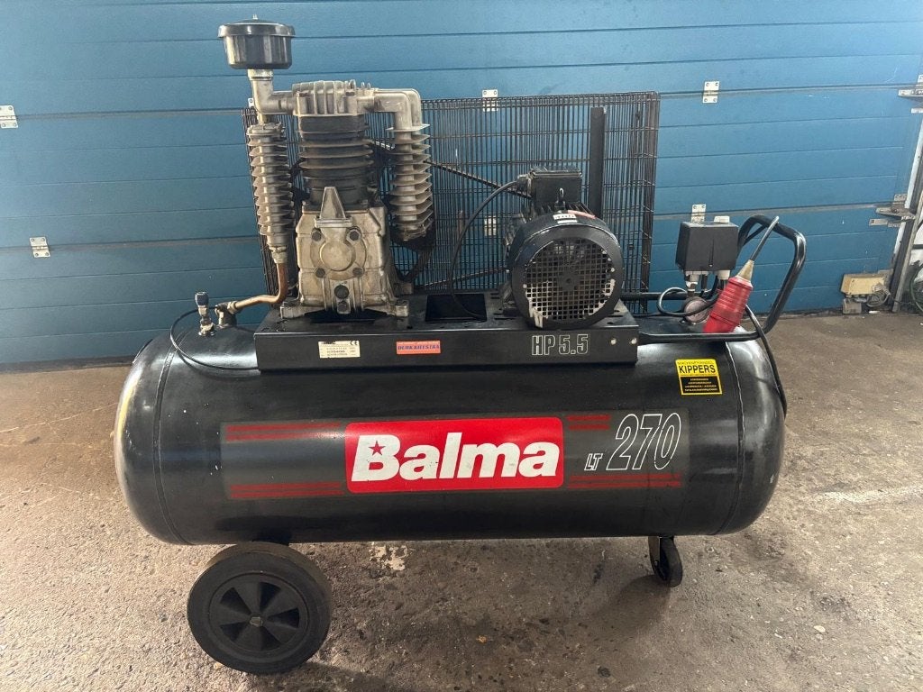 Balma 270 Liter Compressor 5,5 PK 400V Krachtstroom 11 Bar, Doe-het-zelf en Verbouw, Compressors, Ophalen, Gebruikt, 400 tot 800 liter/min