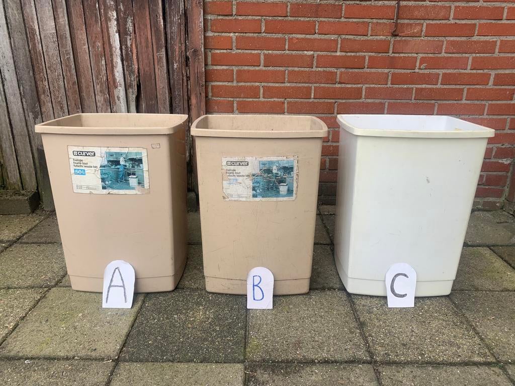Diverse afvalemmer met en zonder deksel,50,ltr,prullenbak, Kunststof, 50 tot 75 cm, 40 liter of meer, Ophalen of Verzenden