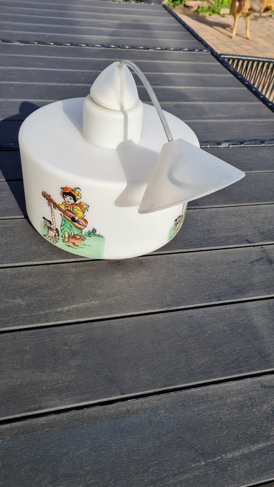 Vintage kinderlamp Jaren 60 met jongen en hond, Ophalen