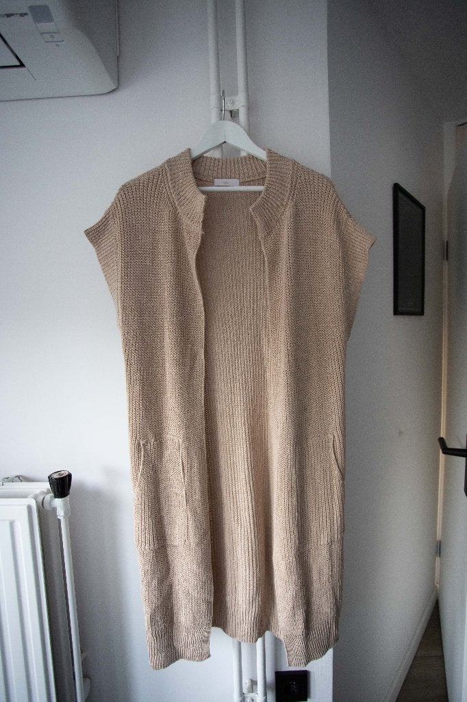Lang beige vest Signe Nature maat M, Maat 38/40 (M), Signe Nature, Beige, Ophalen of Verzenden
