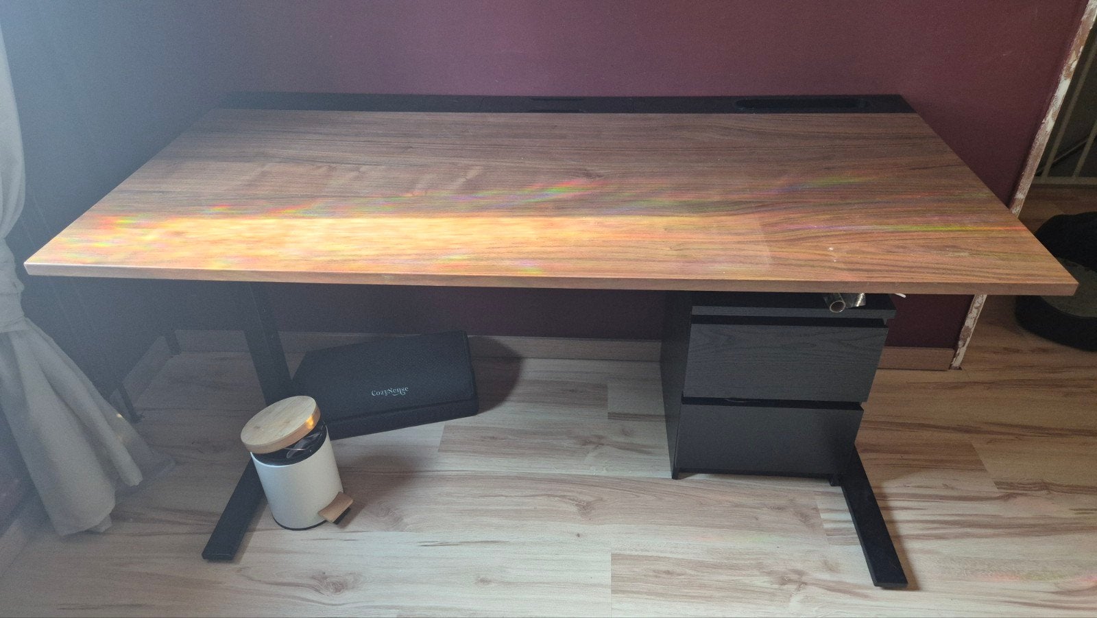 Bureau - 160x80cm, 160 cm, Spaanplaat of MDF, Bruin, Zo goed als nieuw