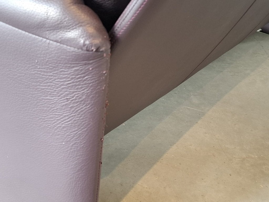Leolux Bora Bora 3-zitsbank aubergine paars leer, Leolux Furniture Group B.V., Info@leolux.nl, 150 tot 200 cm, Driepersoons