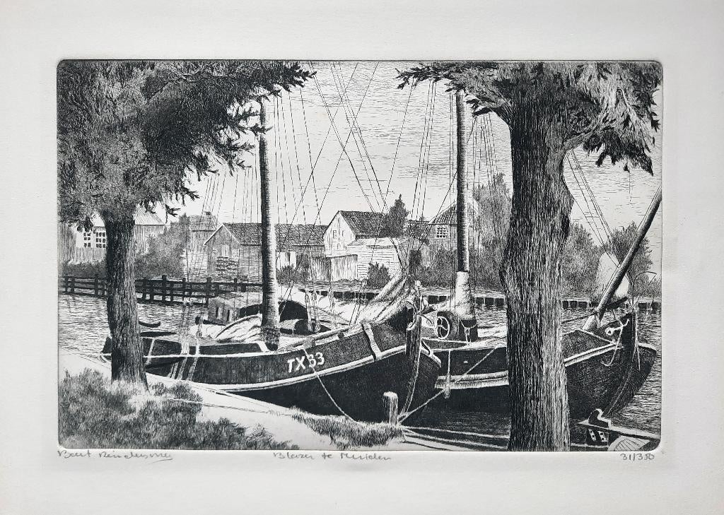 Blazer TX33 te Muiden 31/350 - Kunstenaar: Bart Reindersma, Ophalen of Verzenden, Gesigneerd, Landschap, 25 cm
