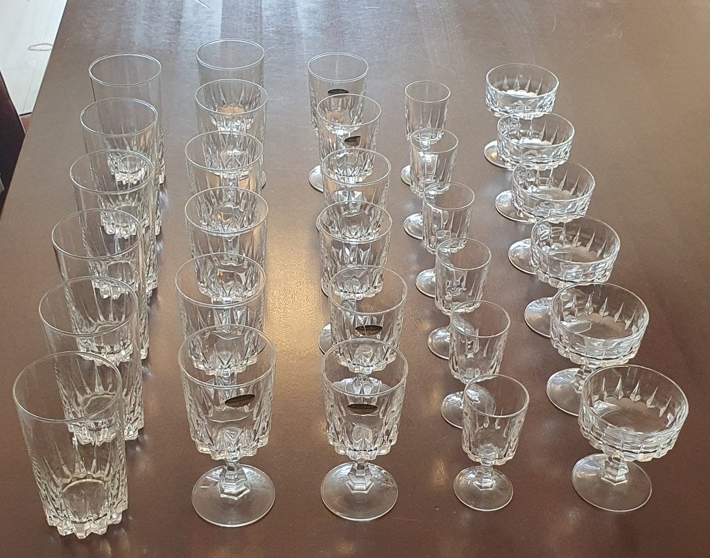 Uitgebreide set Cristal d'Arques 'Longchamp' glazen, Ophalen