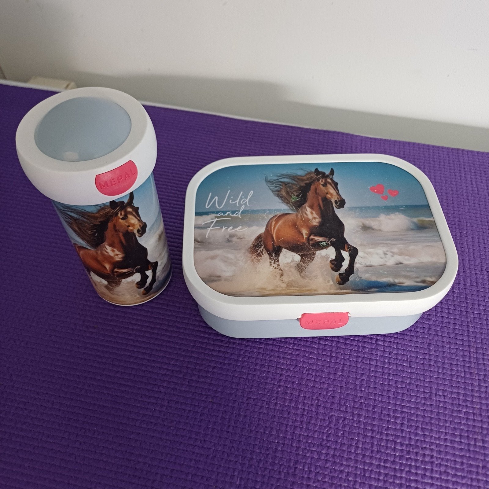 kinder lunchbox set. trommel/lekvrije beker.Mepal, Diversen, Ophalen of Verzenden, Zo goed als nieuw