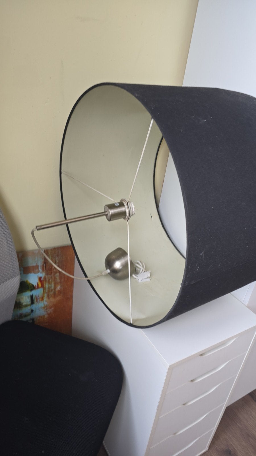 Zwarte lampenkap, modern design, Ophalen of Verzenden, Gebruikt, Modern