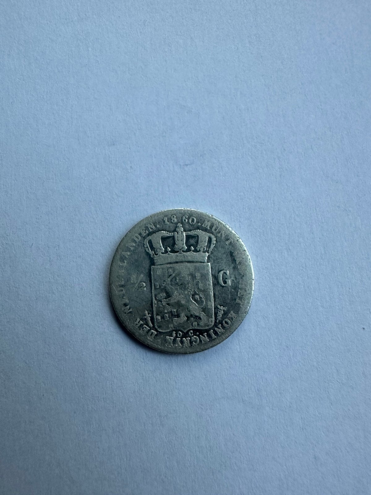 1/2 gulden 1860, Postzegels en Munten, Munten | Nederland, 1 gulden, Koning Willem III, Zilver, Ophalen of Verzenden