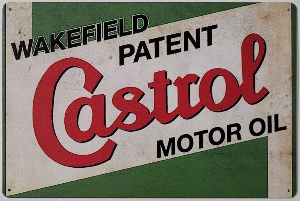 Castrol Wakefield motor oil reclamebord van metaal wandbord