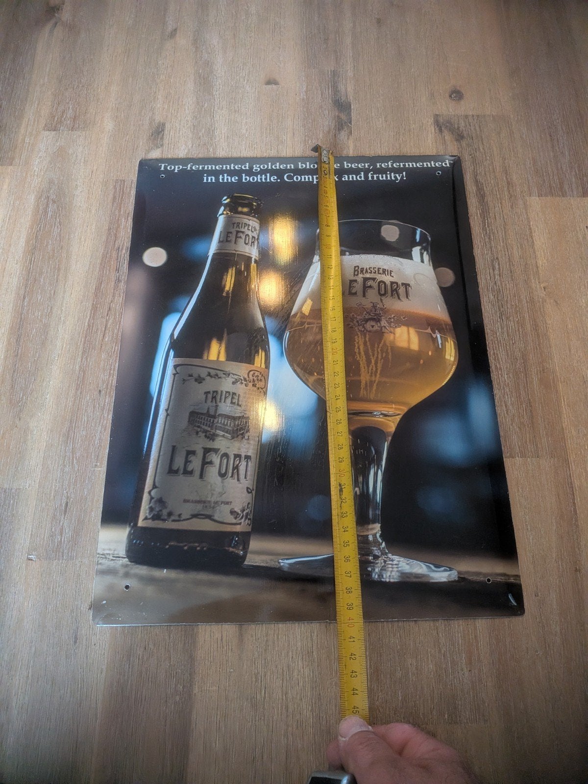 Le Fort Tripel Reclamebord - Bierdecoratie, Ophalen of Verzenden, Gebruikt, Reclamebord