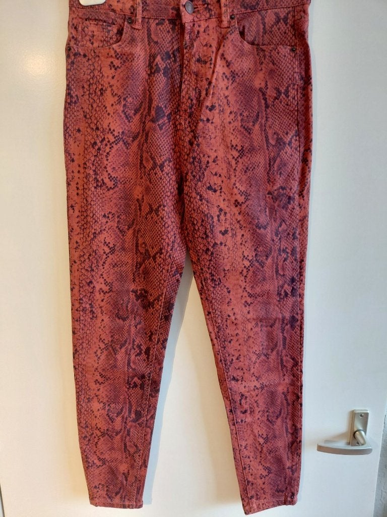 Broek 38 bruin slangprint, Kleding | Dames, Maat 38/40 (M), Bruin, Ophalen of Verzenden, Zo goed als nieuw