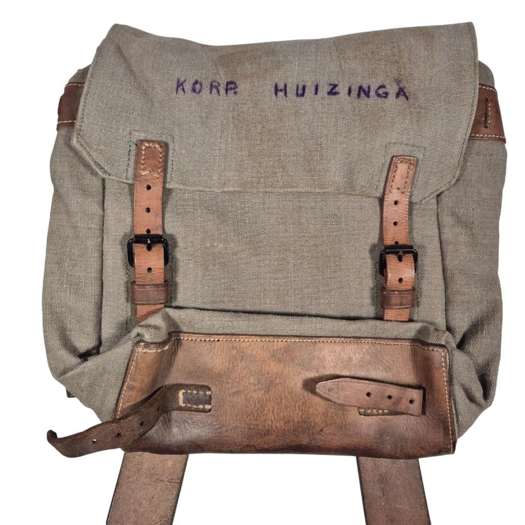 Wo2 Nederlandse Ransel K.M.A, CM1938 op naam, Verzamelen, 2288CL, Overige typen, Info@dbmmilitaria.nl, Ophalen of Verzenden