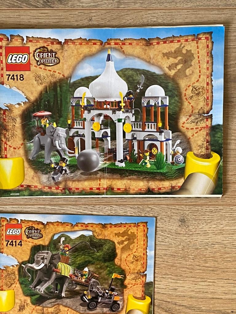 Lego Orient Expedition set 7414 7418 bouwinstructies boekjes, Ophalen of Verzenden, Gebruikt, Losse stenen, Lego