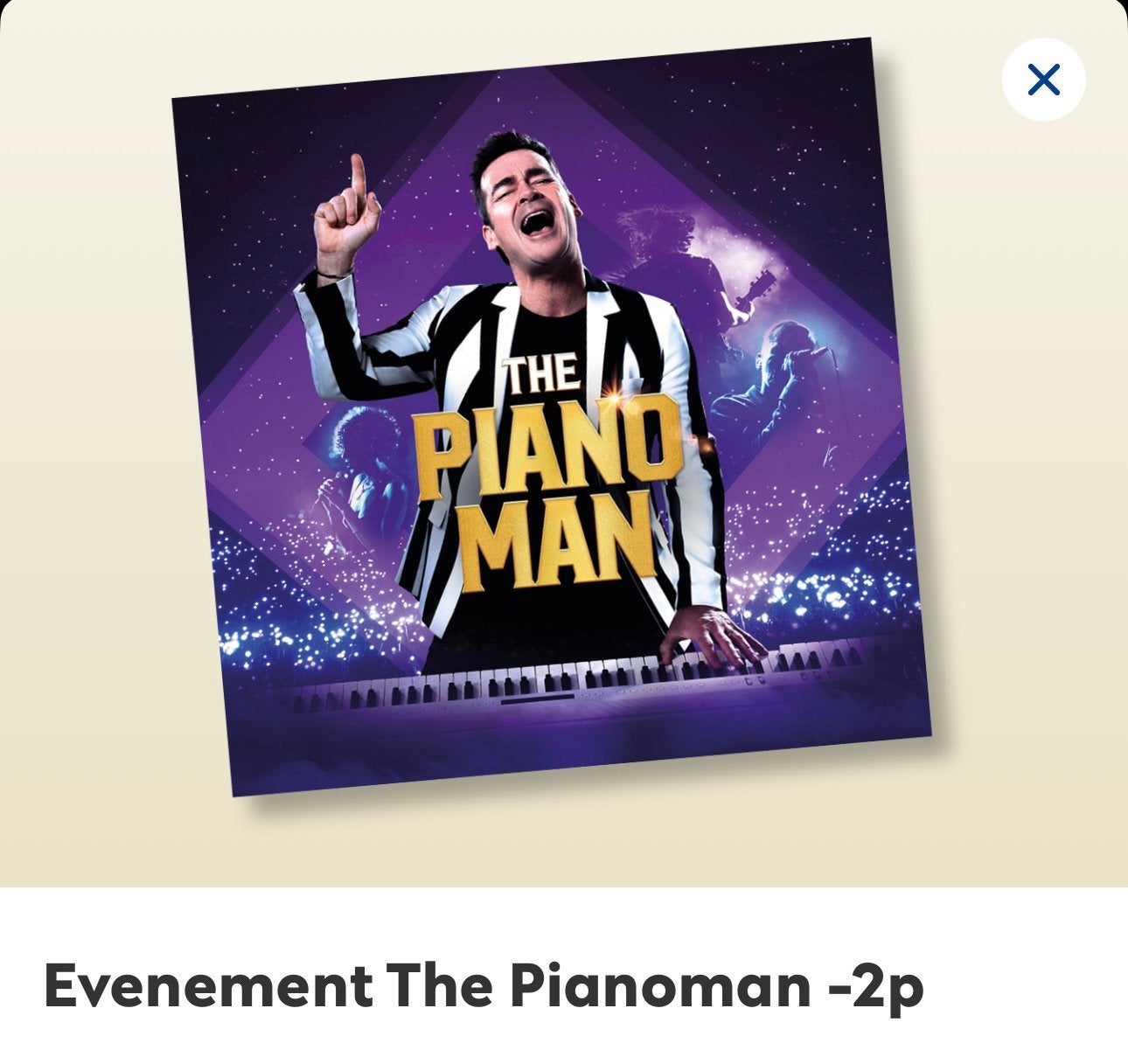 2x 2 tickets voor the pianoman - jeroen van der boom 13-12, Tickets en Kaartjes, Twee personen, December