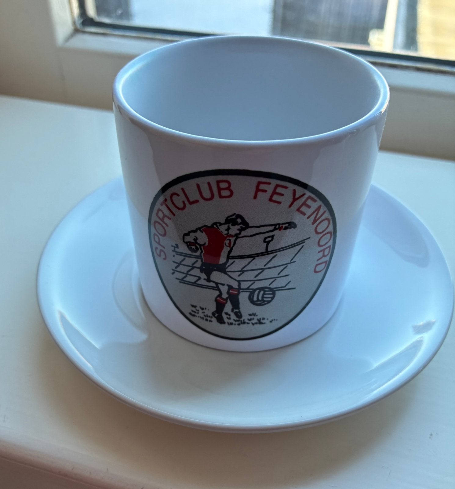 kop en schotel feyenoord rotterdam, Verzamelen, Sportartikelen en Voetbal, Ophalen of Verzenden, Nieuw, Feyenoord, Vaantje of Sjaal
