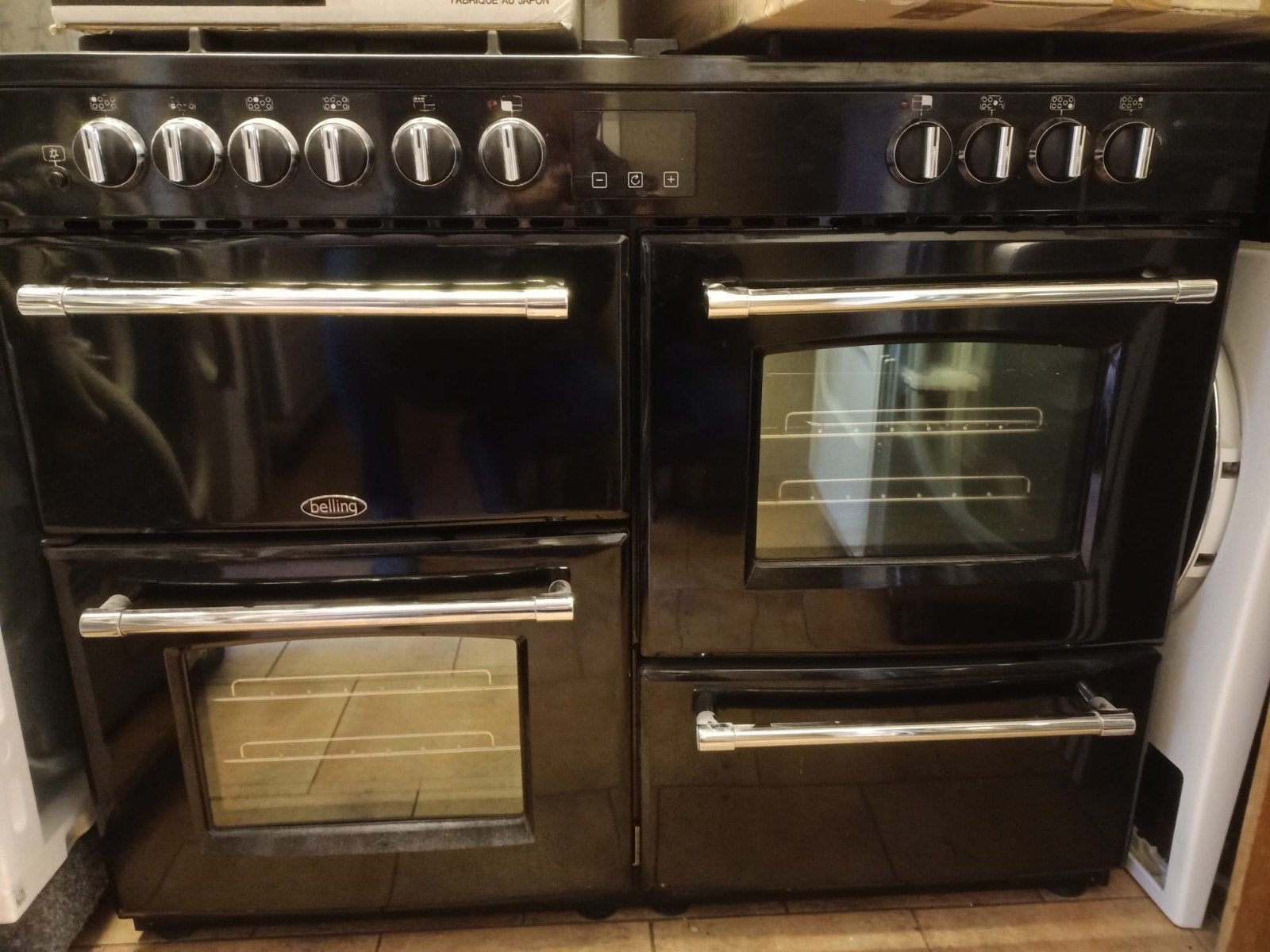 Belling fornuis 7 pits met 2 ovens. 110cm, Ophalen, 60 cm of meer, Grill, Gas