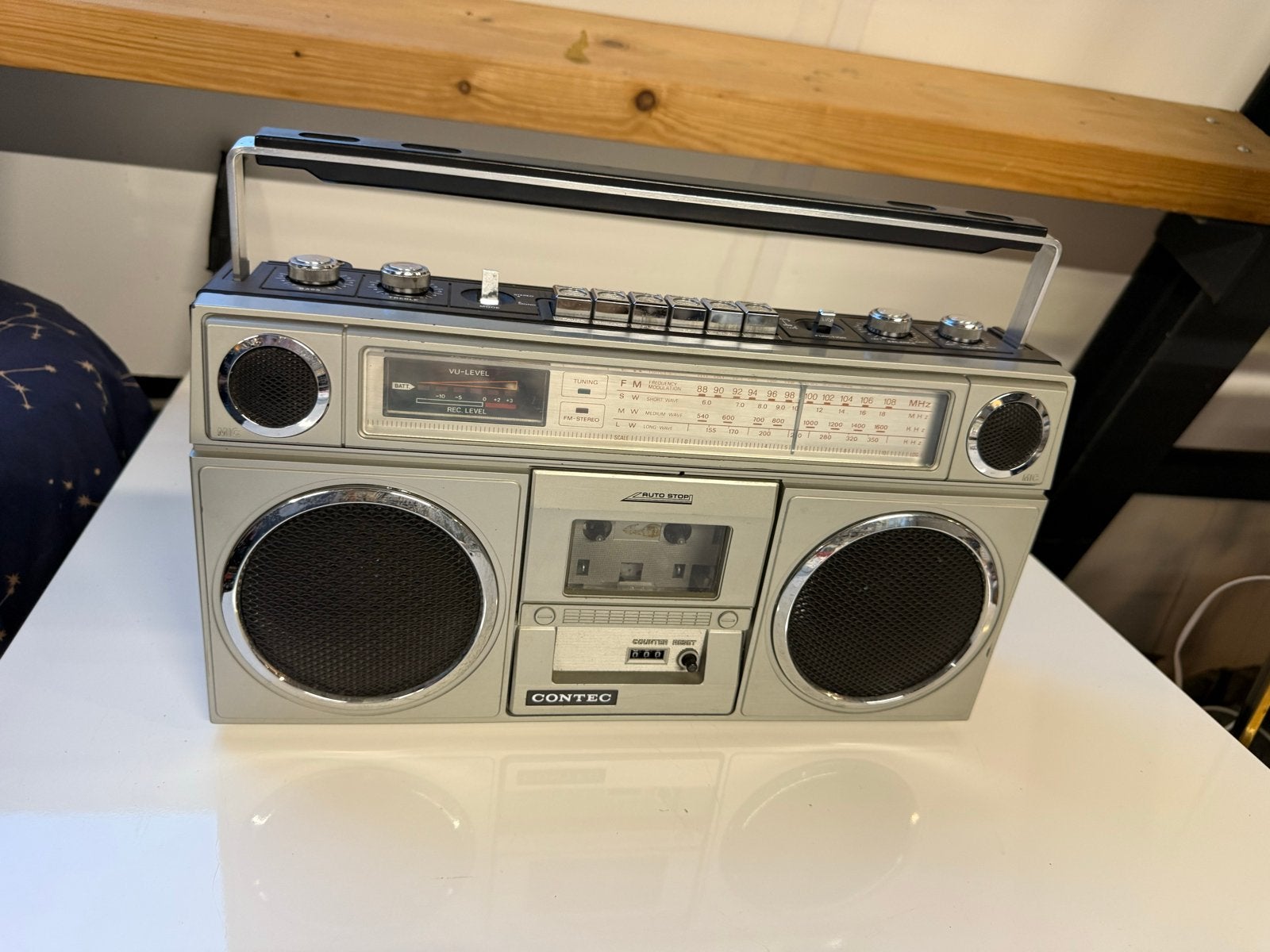 Contec 8080 Vintage Radio Cassette Recorder - Werkt Perfect!, Audio, Tv en Foto, Ophalen of Verzenden, Zo goed als nieuw, Radio