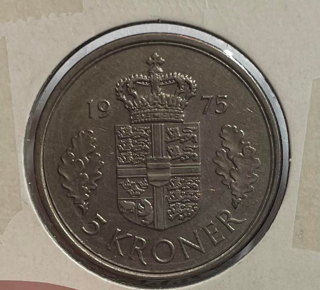 5 kroner Denemarken 1975, Ophalen of Verzenden, Overige landen