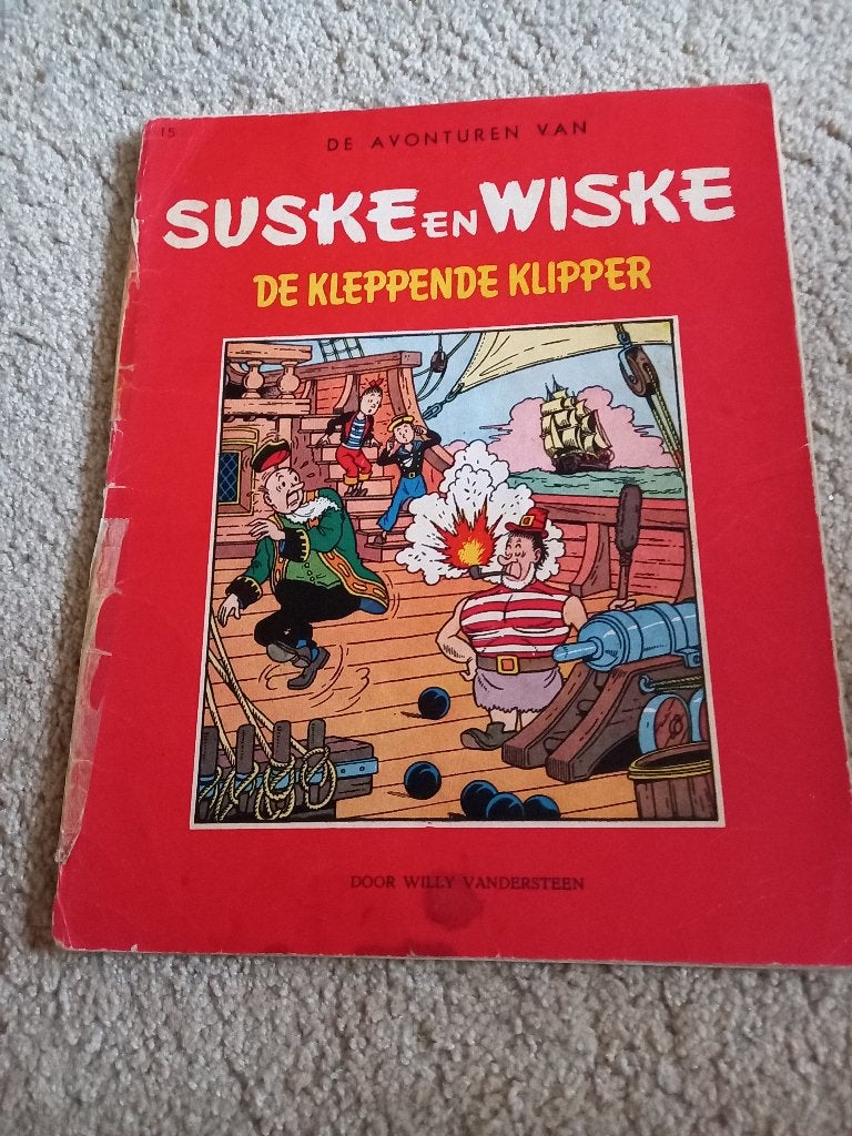 Suske & Wiske RH NL ongekleurd2-De kleppende klipper 6e druk, Gelezen, Willy van der Steen., Eén stripboek, Ophalen of Verzenden