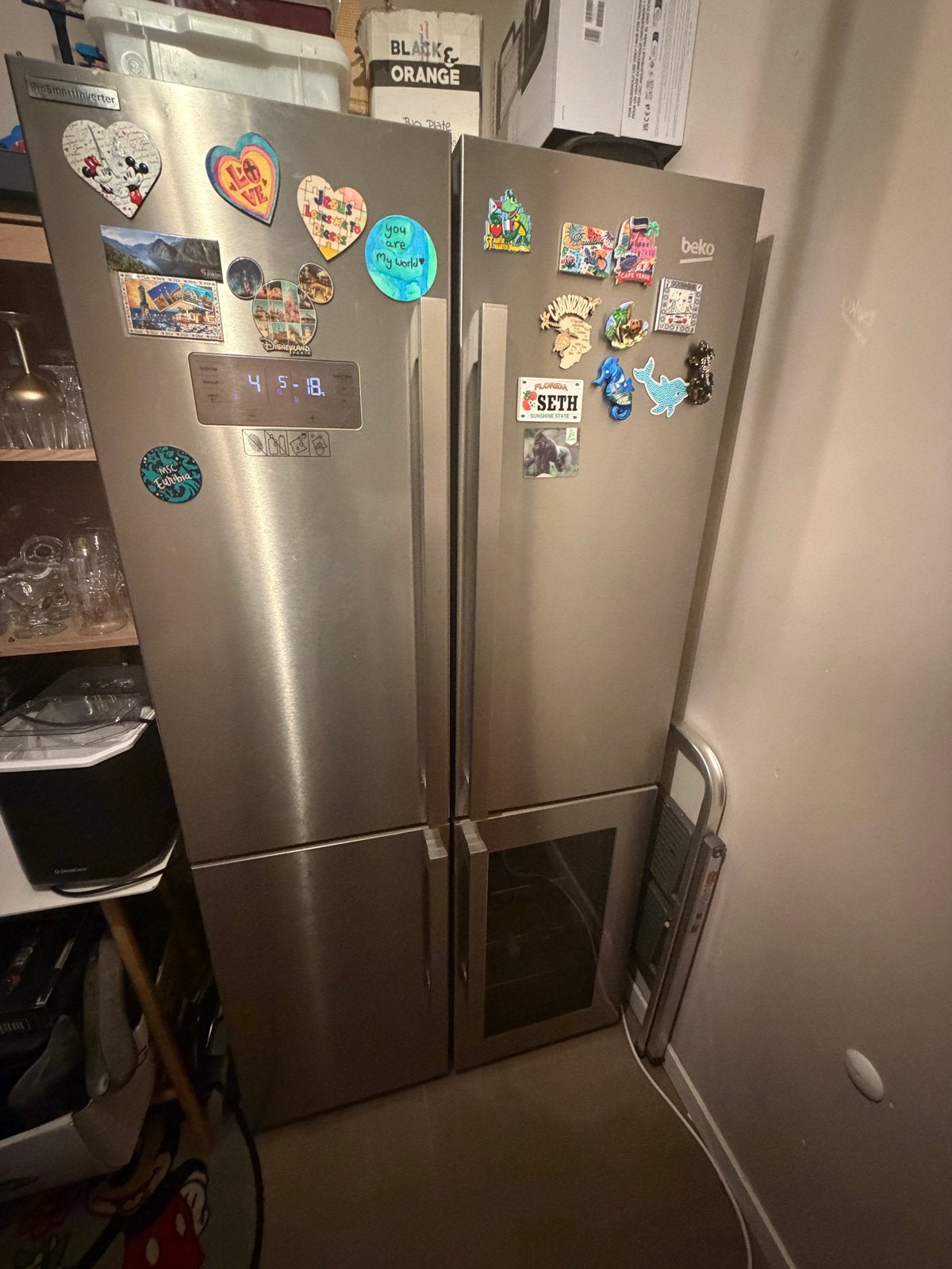 Beko Amerikaanse koelkast met storing E9 (ijsblokjesmachine), Gebruikt, 200 liter of meer, 60 cm of meer, Met aparte vriezer