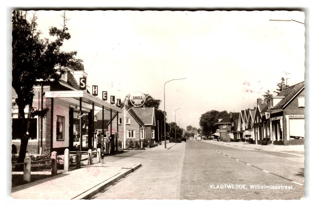Vlagtwedde, Wilhelminastraat, Verzenden, 1960 tot 1980, Gelopen, Groningen