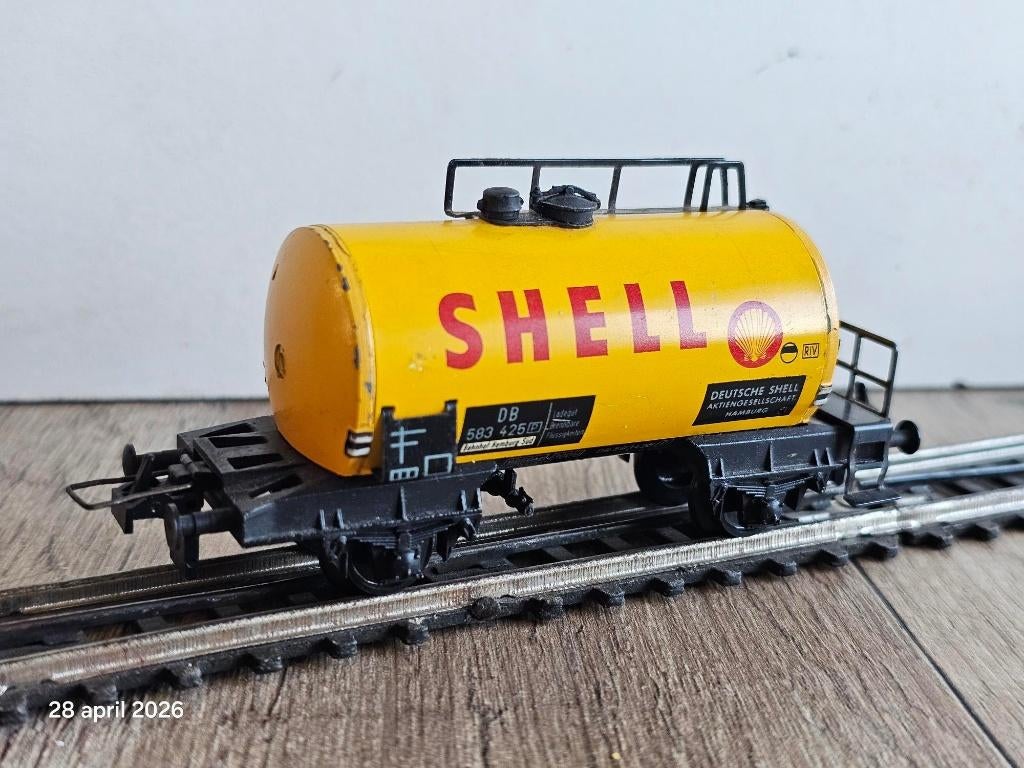 Modeltrein Ho TRIX-EXPRESS 3 rail ketelwagen, wagon SHELL, Gebruikt, Gelijkstroom, Trix, Wagon