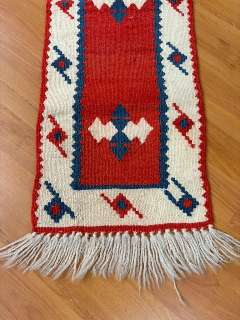 Kelim loper kleed  89/30 cm, Blauw, Zo goed als nieuw, DJT De Juiste Toon, Rechthoekig