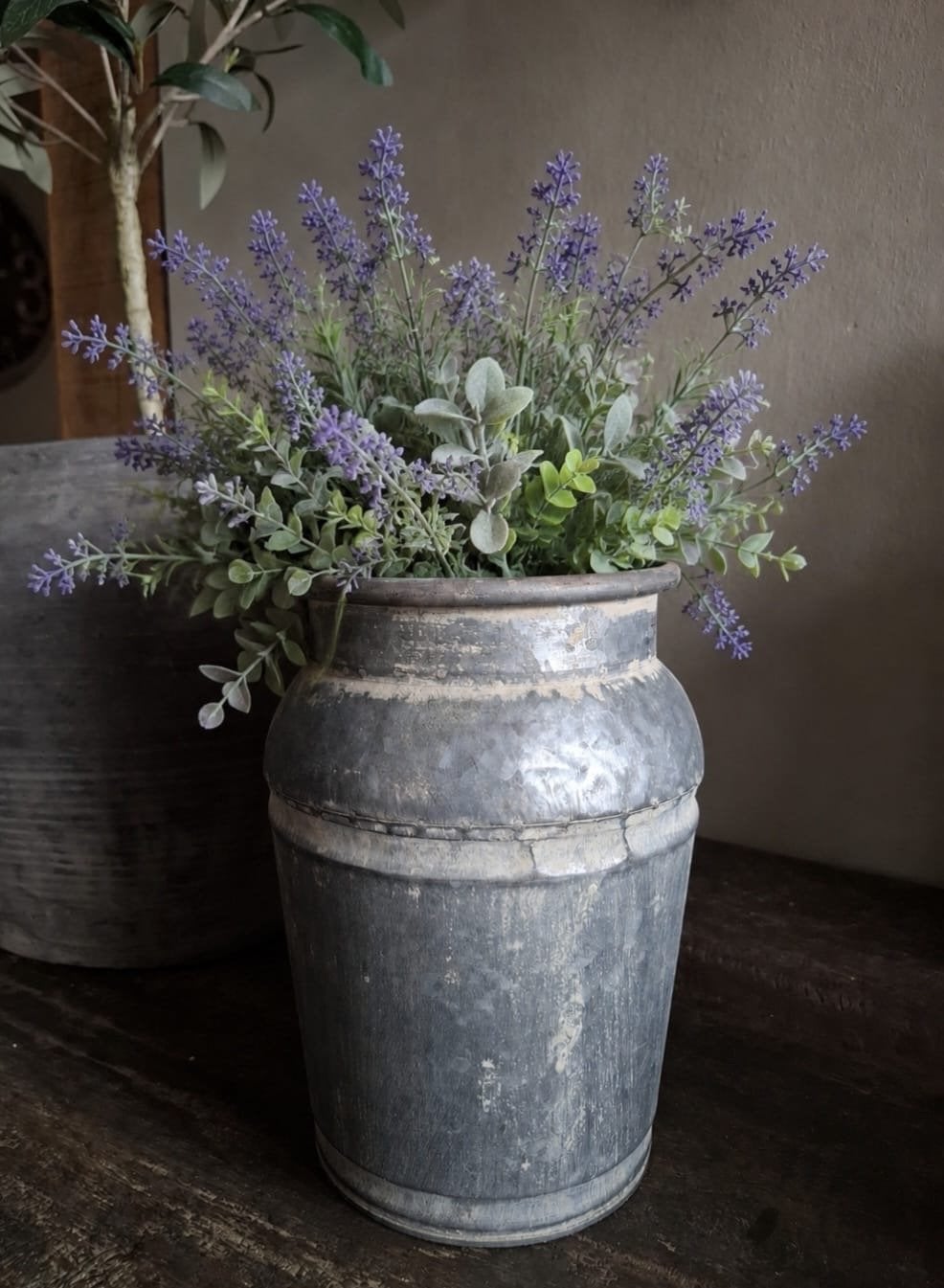 Landelijke zinken pot - sfeervolle decoratie, Nieuw, Ophalen of Verzenden, Metaal, 22 cm
