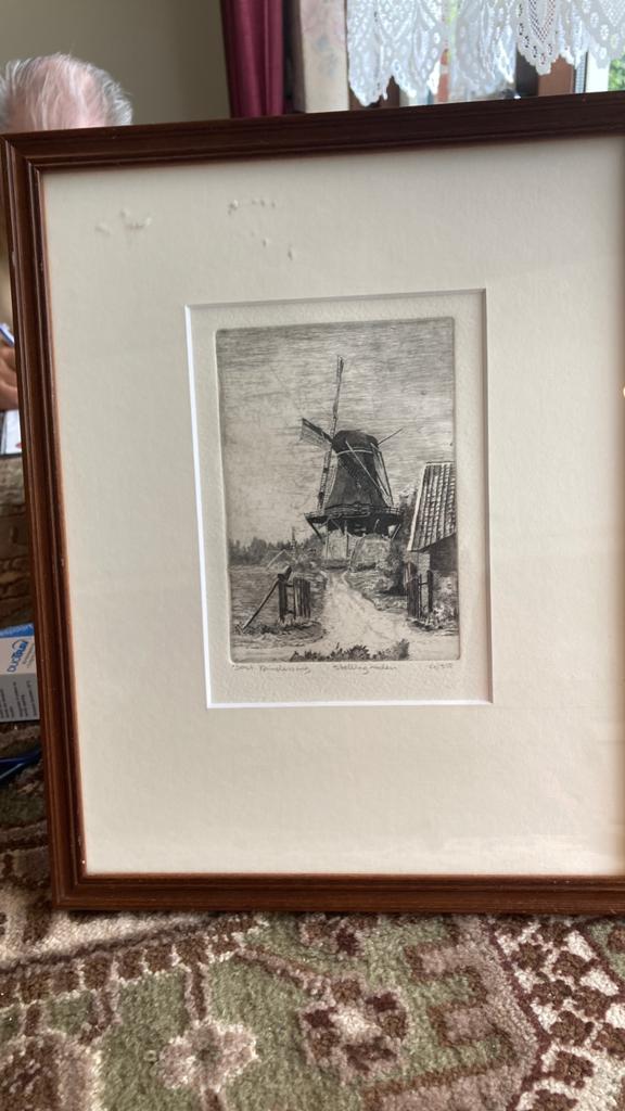 Heliogravure  Stellingmolen te Coevorden, Antiek en Kunst, Kunst | Etsen en Gravures, Ophalen of Verzenden