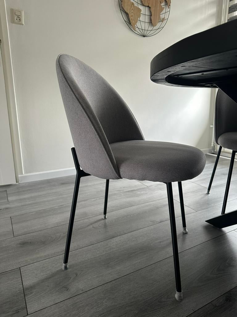 Silver grey eetkamerstoelen 5x, Ophalen, Zo goed als nieuw, Grijs, Vijf, Zes of meer stoelen