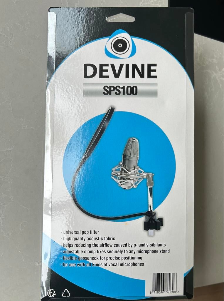 Devine SPS100 Popfilter voor Microfoon - Nieuw in Doos, Muziek en Instrumenten, Microfoons, Ophalen of Verzenden, Nieuw, Overige typen