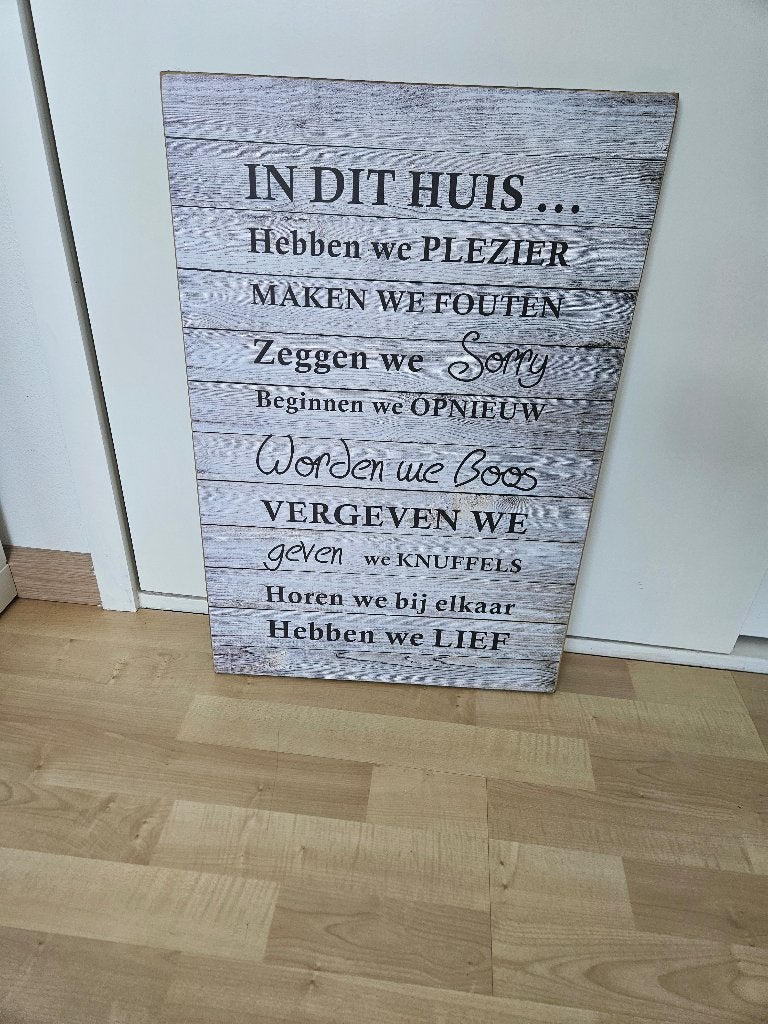 Tekst bord, Ophalen, Zo goed als nieuw