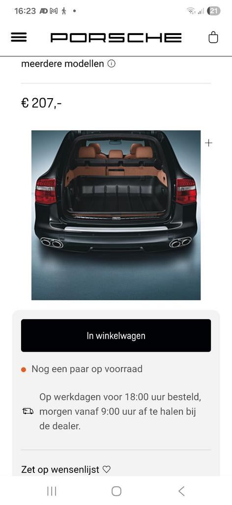 Bagageruimtekuip hondenbak bagagebak Porsche Cayenne, Ophalen of Verzenden