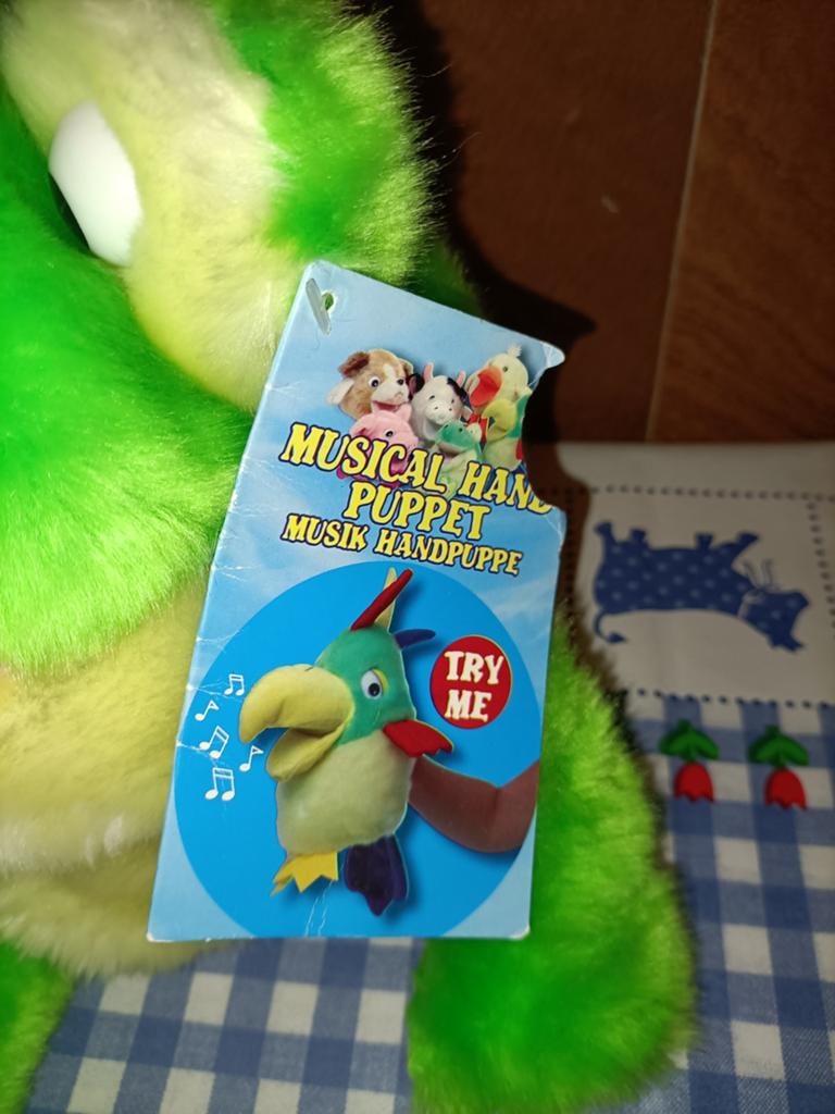 Musical kikker handpop Eddy Toys Musik handpuppet, Ophalen of Verzenden, Zo goed als nieuw