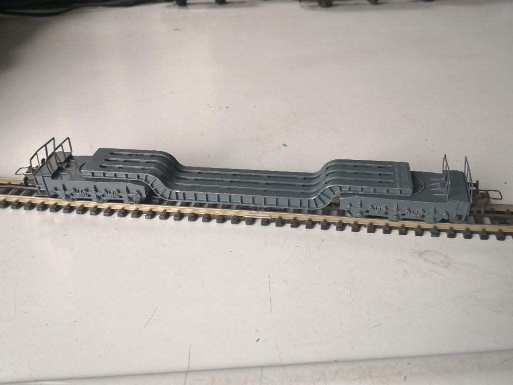 Modeltrein TRIX-EXPRESS 3 rail systeem dieplader metaal, Gebruikt, Gelijkstroom, Trix, Rails