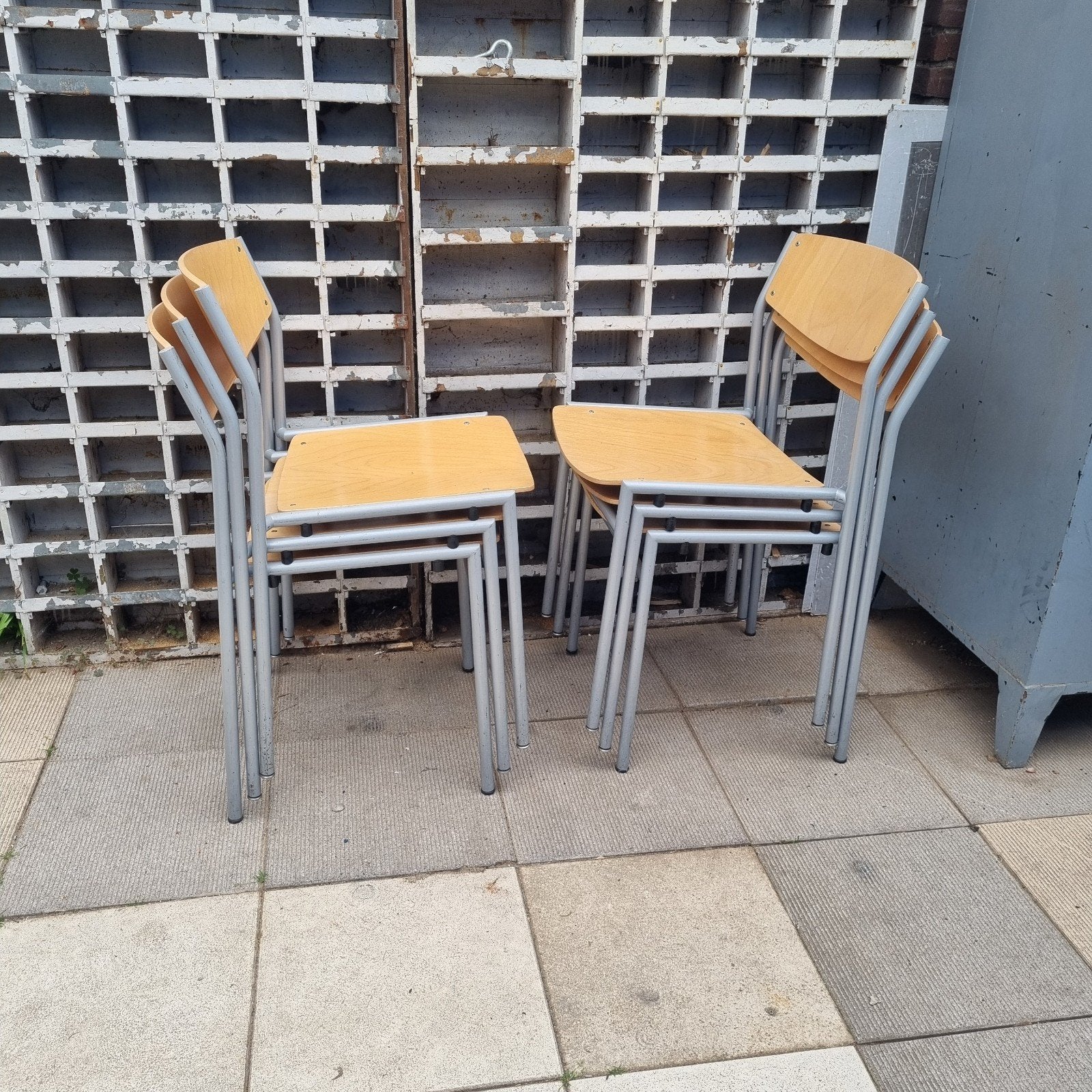 Nette set van 6 stapelstoelen van Gijs van der Sluis, Huis en Inrichting, Stoelen, Ophalen, Vijf, Zes of meer stoelen