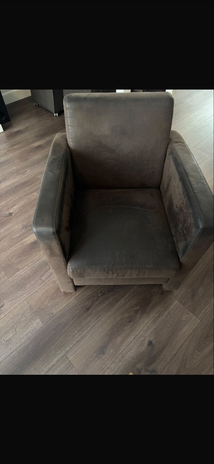 Comfortabele bruine leren fauteuil, Ophalen, Gebruikt, Leer, 75 tot 100 cm