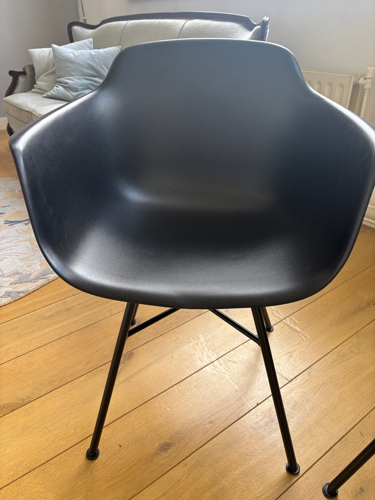 4 Zwarte Eetkamerstoelen - Modern Design, Huis en Inrichting, Ophalen, Kunststof, Gebruikt, Zwart