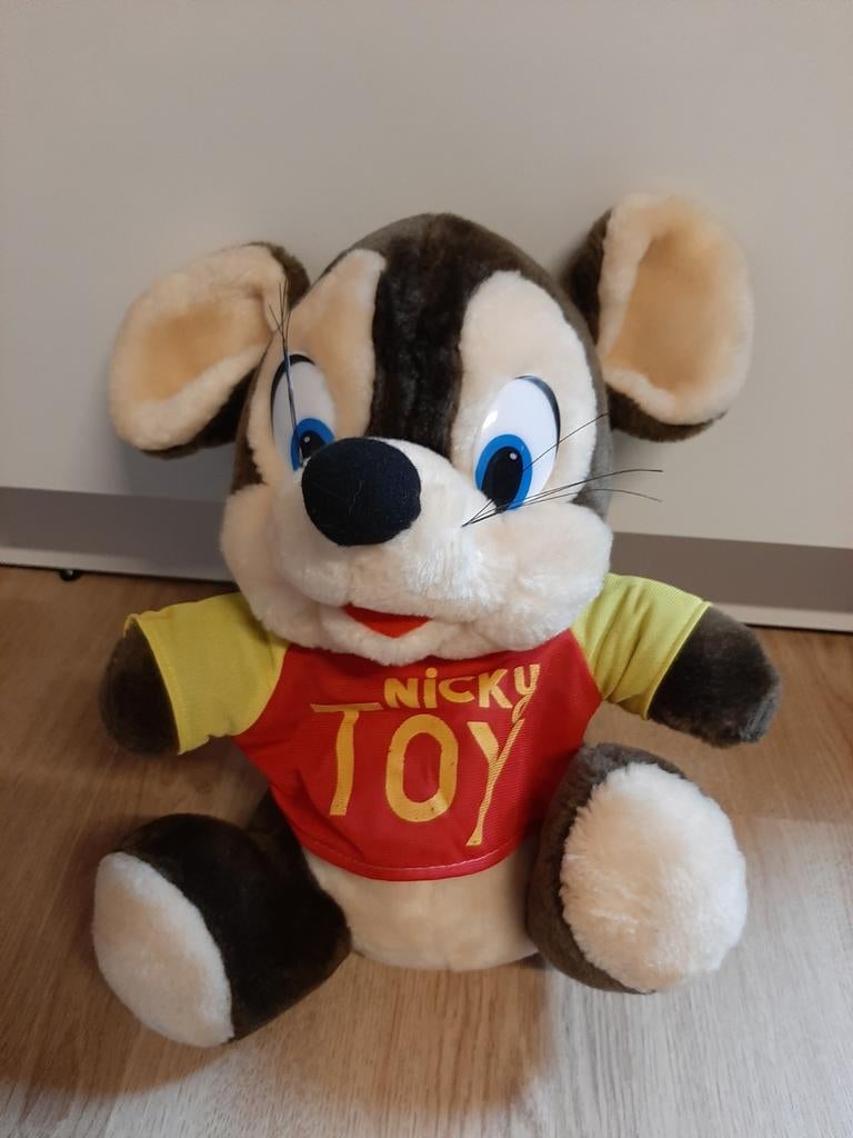 Nicky toy muis knuffel met shirt 34 cm, Ophalen of Verzenden, Overige typen