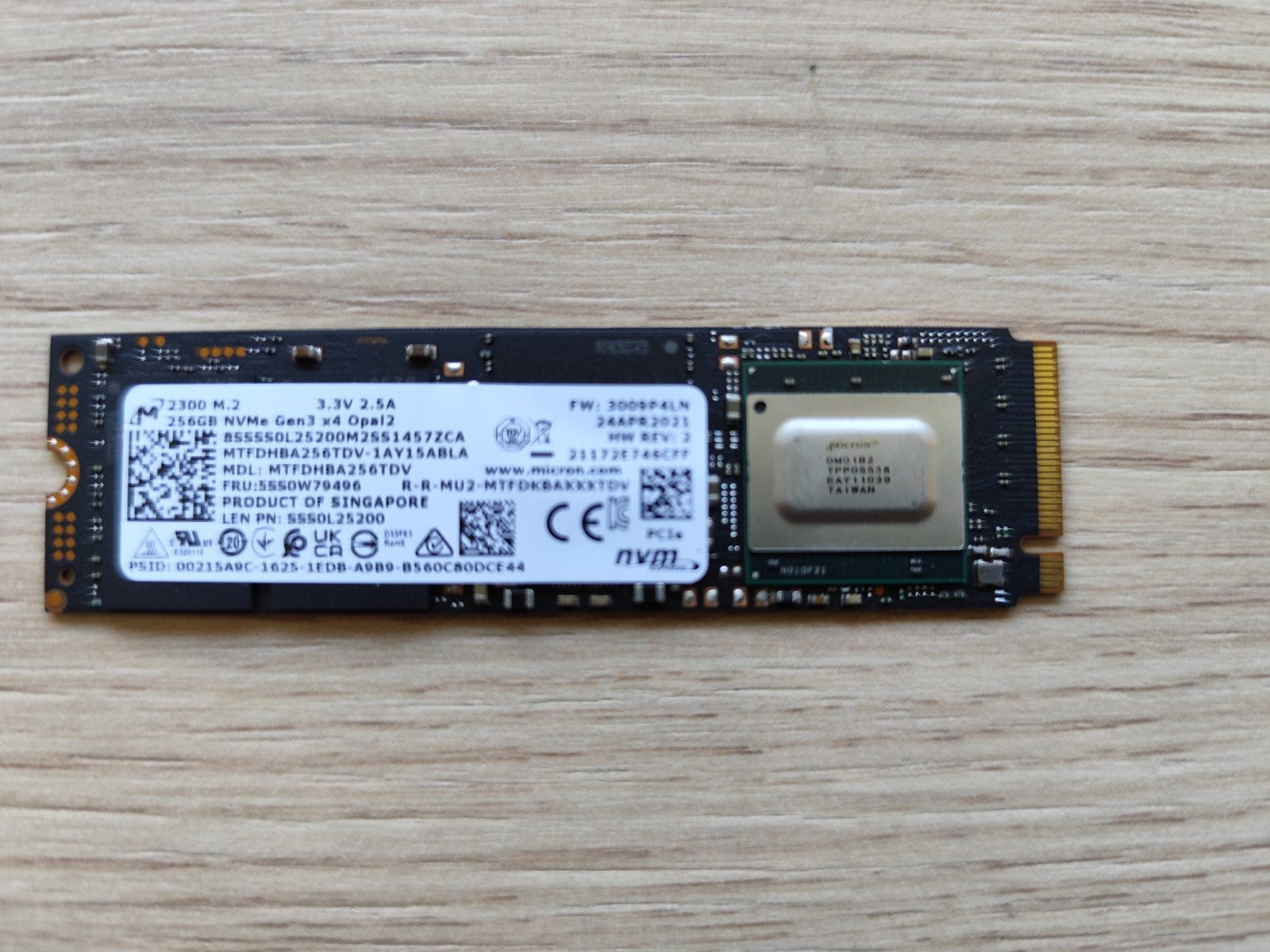 Micron 256GB NVMe SSD | M.2 | 99% Health, Computers en Software, Intern, 256GB, SSD, Ophalen of Verzenden