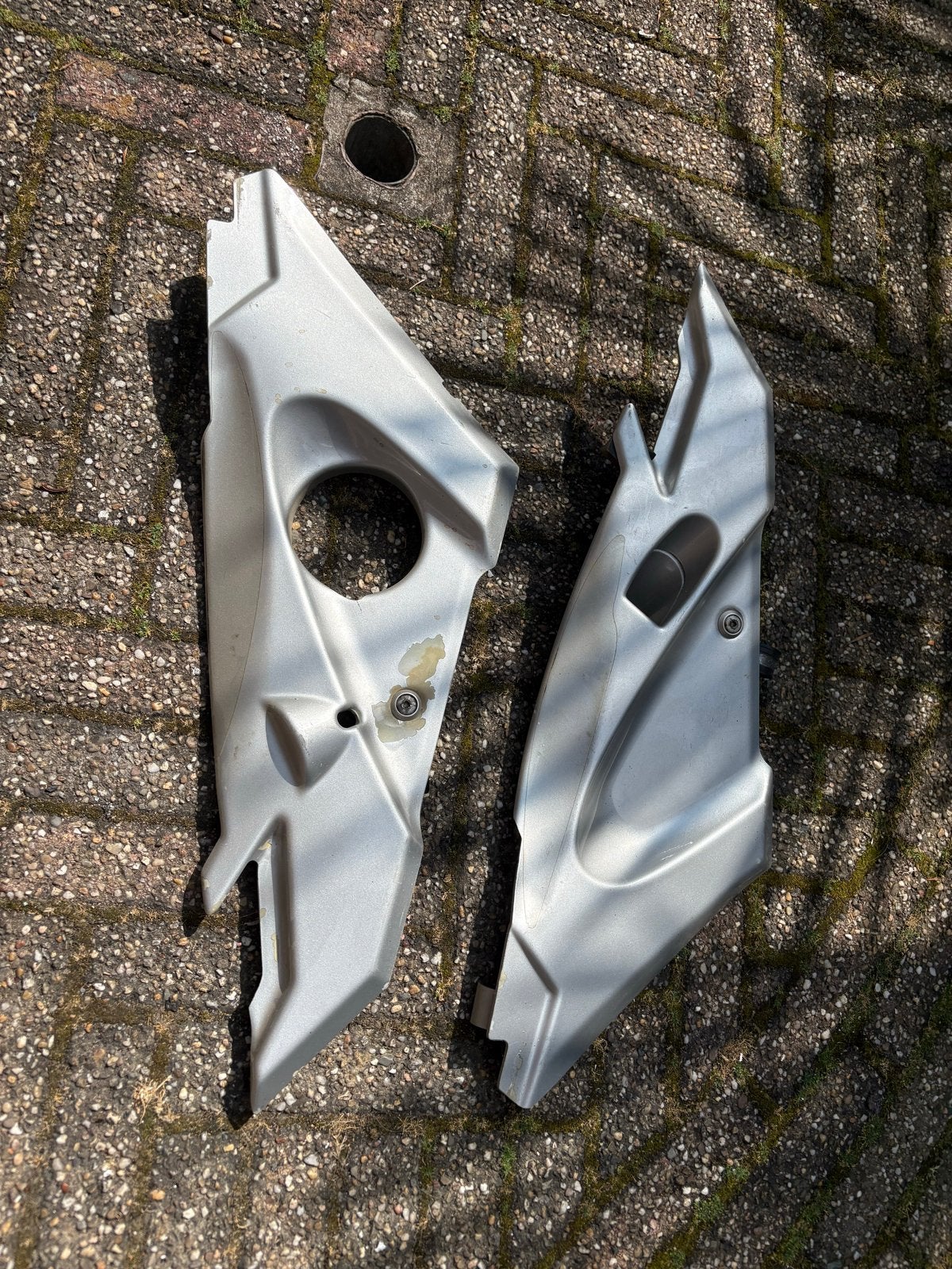 Zilverkleurige zijpanelen voor bmw r1200 gs adv, Ophalen of Verzenden, Gebruikt